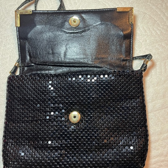 Vintage black metal mesh clutch or shoulder bag party - Picture 3 of 6